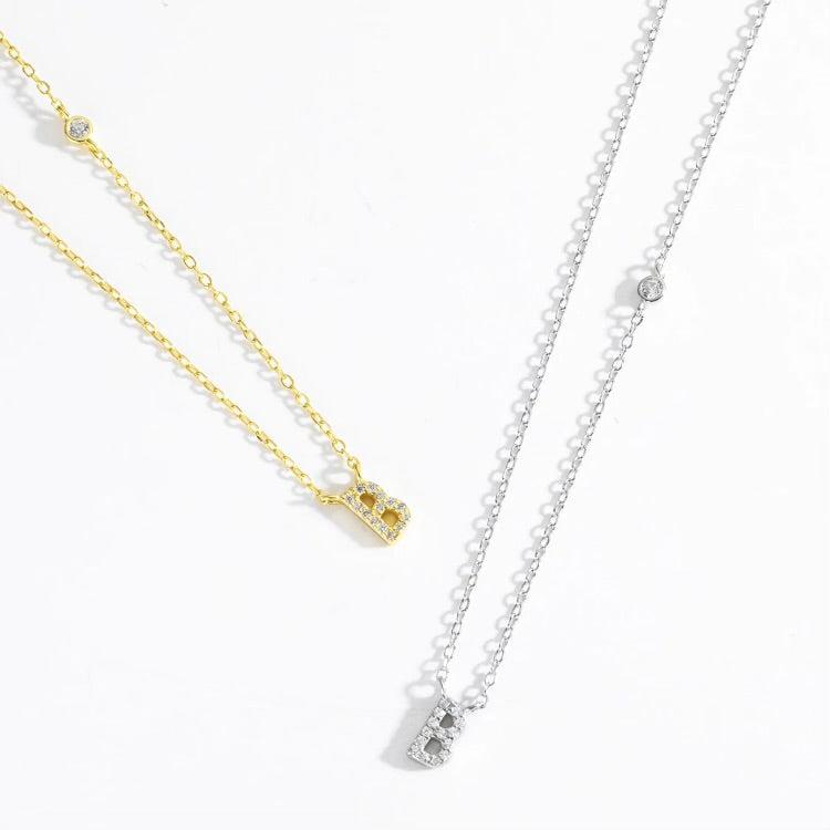 Crystal Letter Initial Necklace