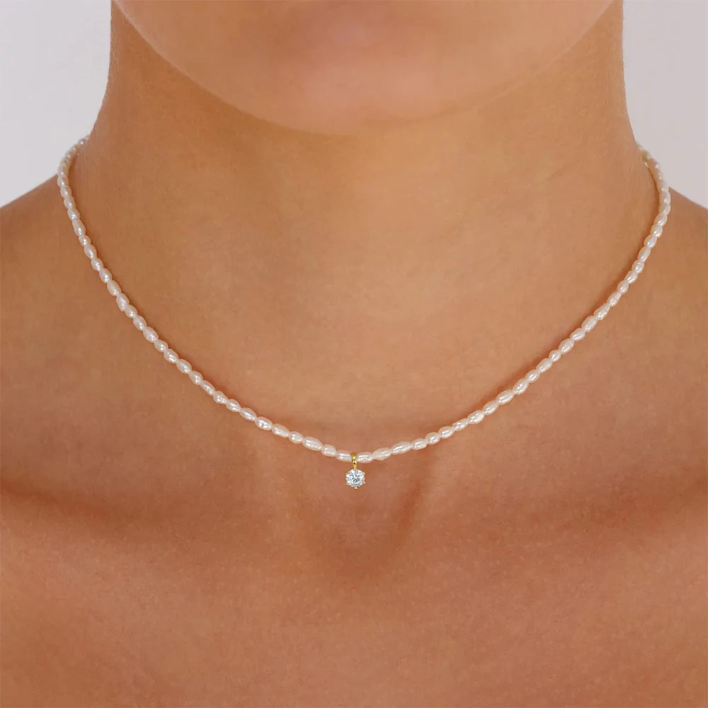 Minimalist Crystal Gem Necklace