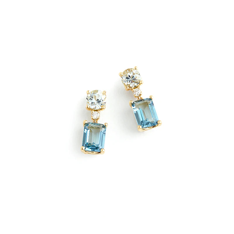 925 Sterling Silver Blue Crystal Earrings - Flowerlovejewelry