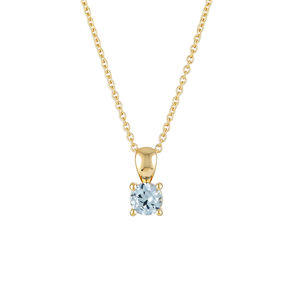 925 Sterling Silver Birthstone CZ Necklace - Flowerlovejewelry
